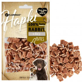 Лакомство за кучета Flamingo HAPKI RABBIT & RICE BITES 85гр -  дребни хапки със заешко и ориз
